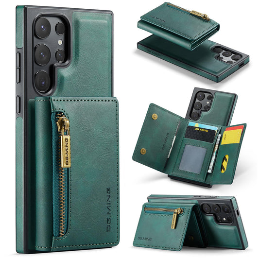 2-in-1 magnetic wallet-style phone case for Samsung Galaxy S25, made of matte leather.