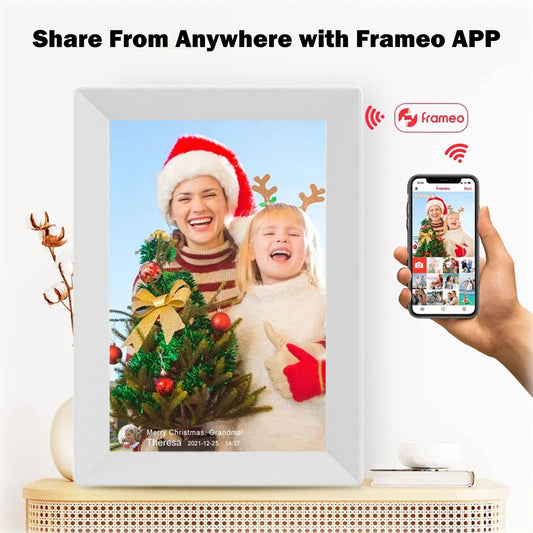 VEANXIN Frameo 10.1 Inch WiFi Digital Photo Frame-White