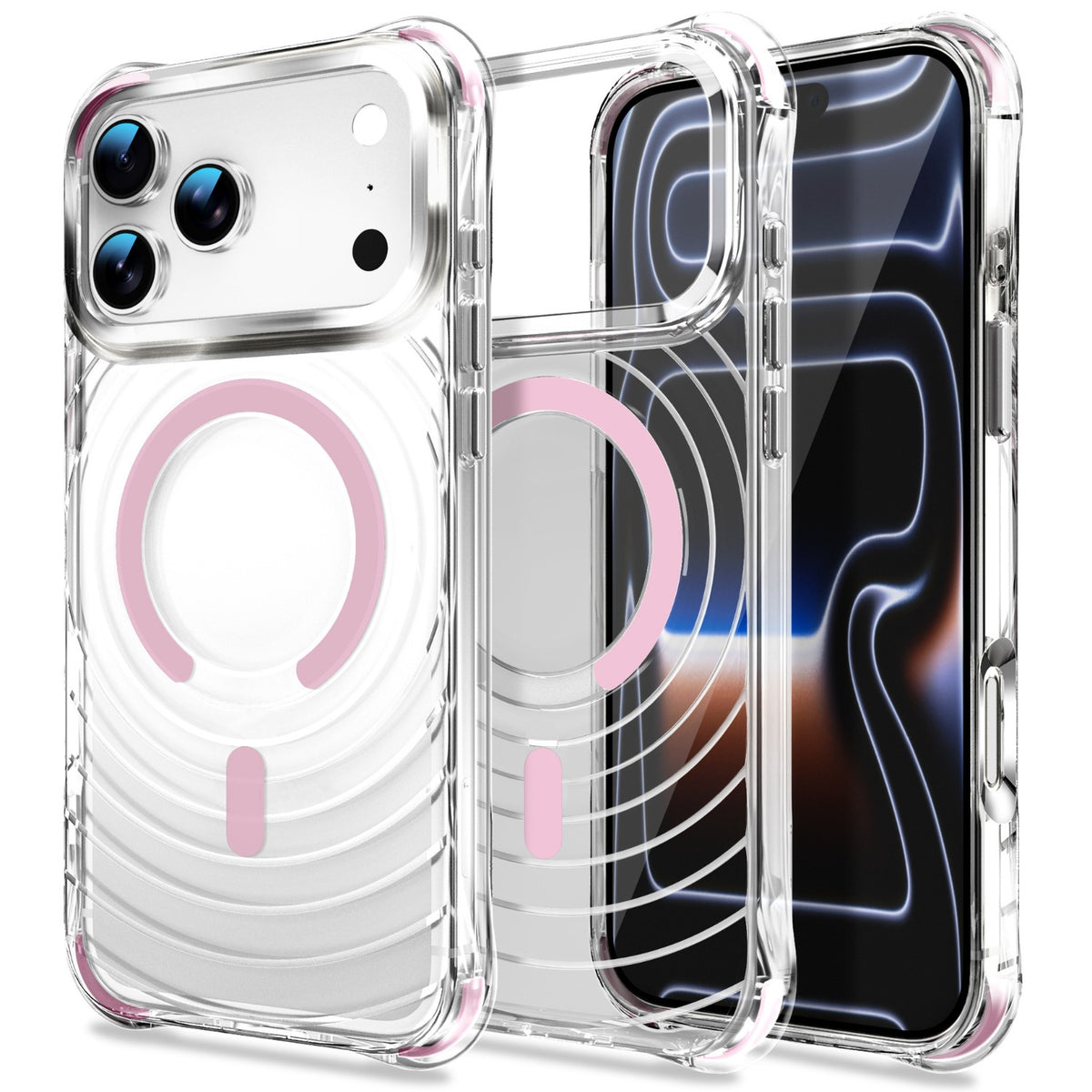 Shockproof Airbag Transparent Magnetic Phone Case for iPhone 17 Pro M