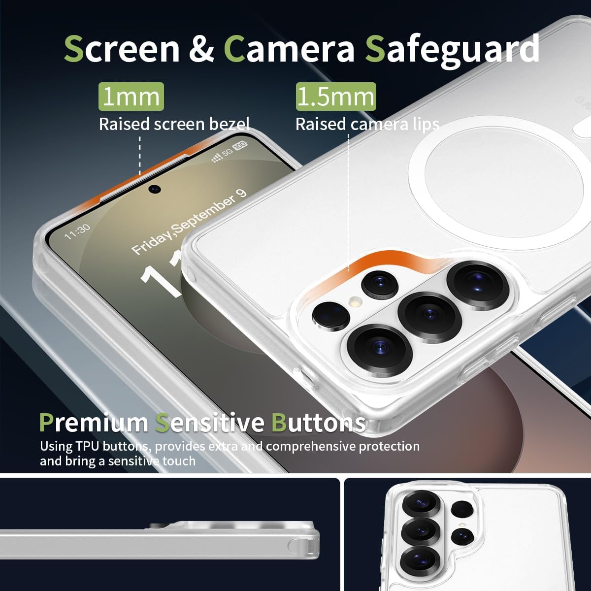 Hard PC transparent magnetic phone case for Samsung Galaxy S26 Ultra