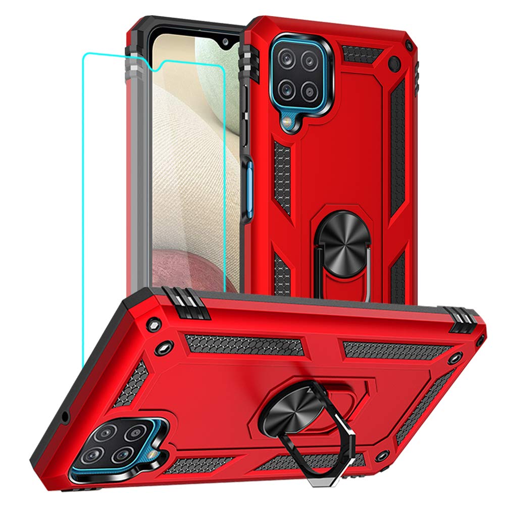 Shockproof phone case for Samsung A12 with screen protector