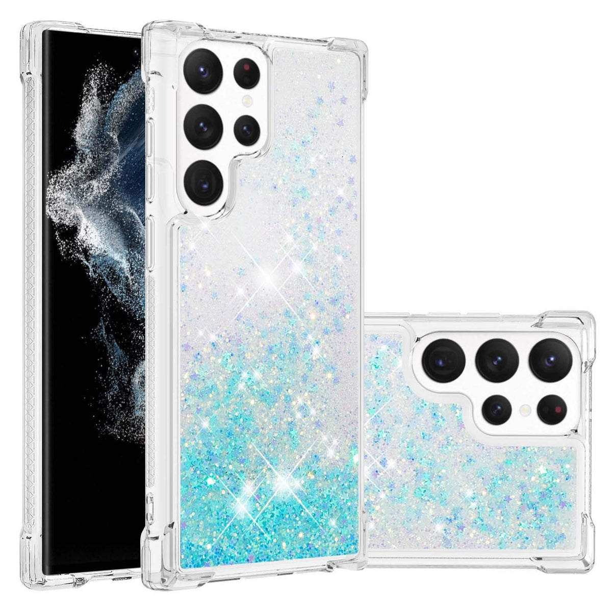 Glitter Transparent TPU Phone Case For Samsung Galaxy S23 Plus