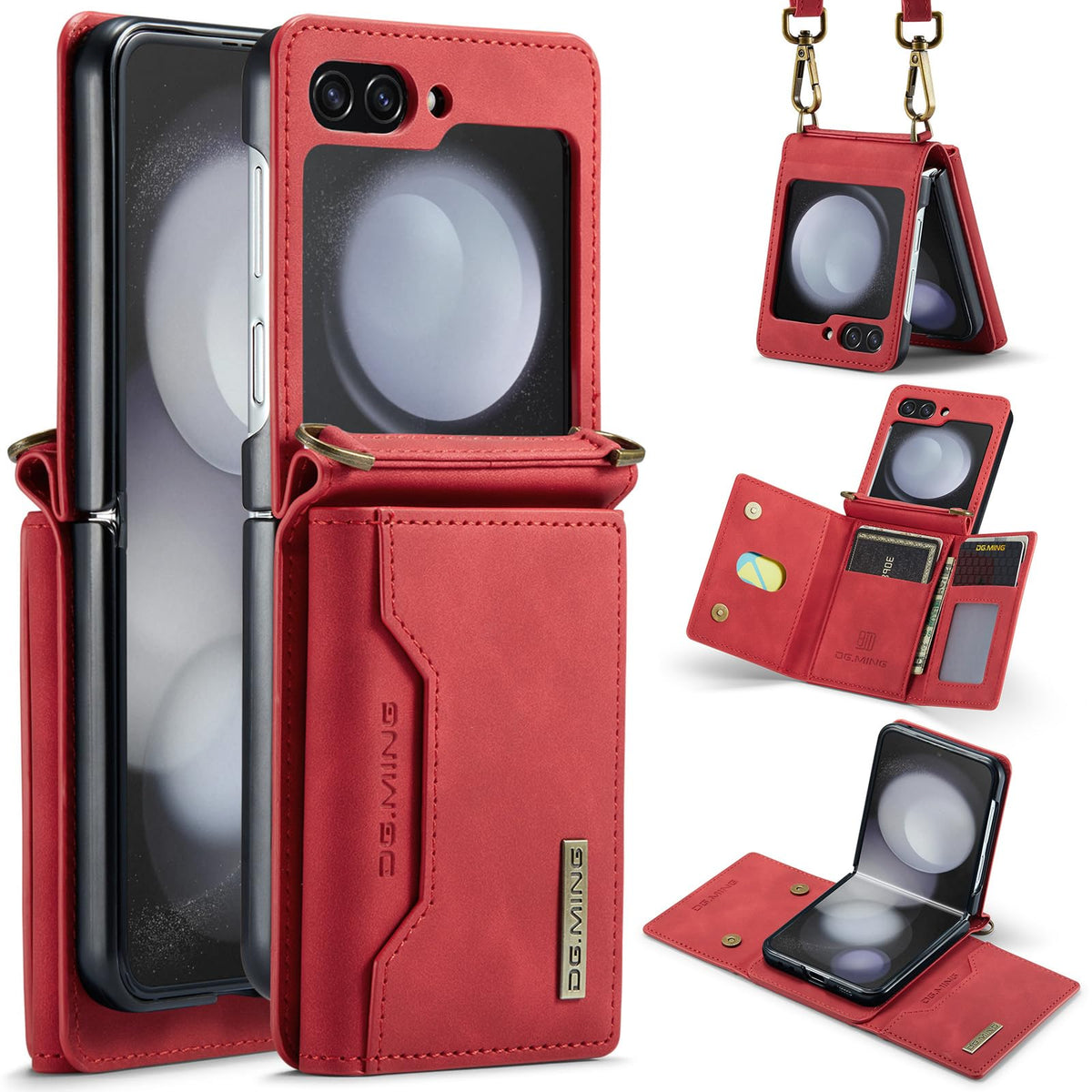 Crossbody wallet style leather phone case for Samsung Galaxy Z Flip 6