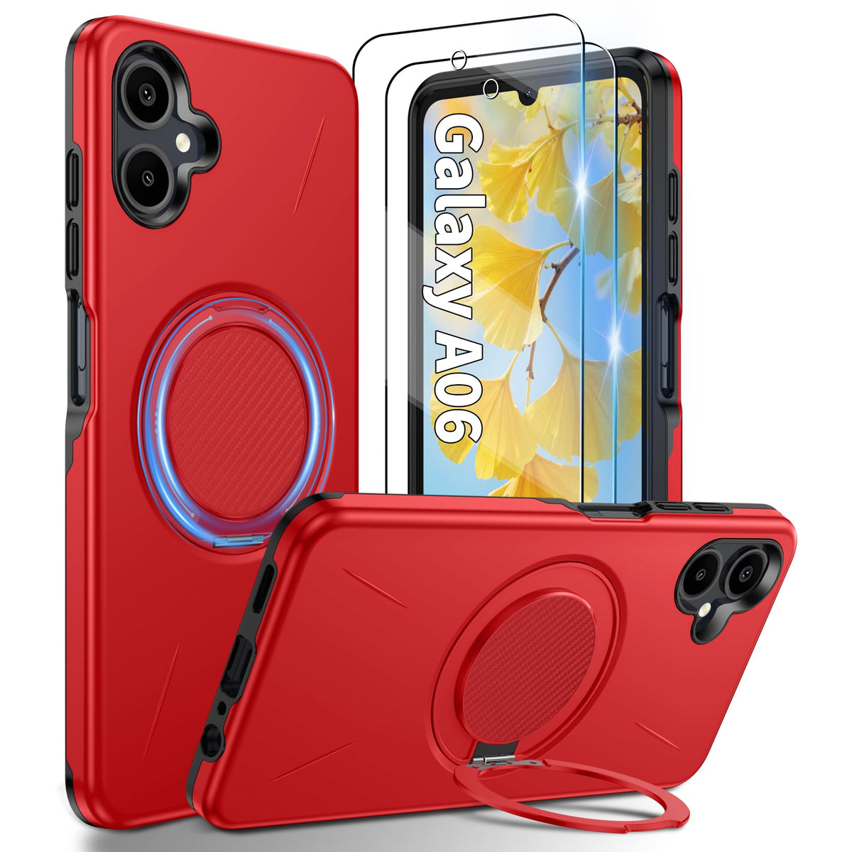 Shockproof phone case for Samsung A16: 2 HD screen protectors