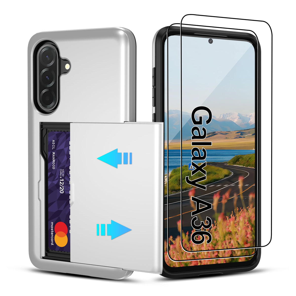 PC+silicone phone case with SIM card slot for Samsung Galaxy A56 5G