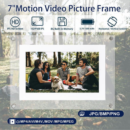 Acrylic Digital Picture Frame with Built-in 8GB Memory and 1500 mAh Battery
