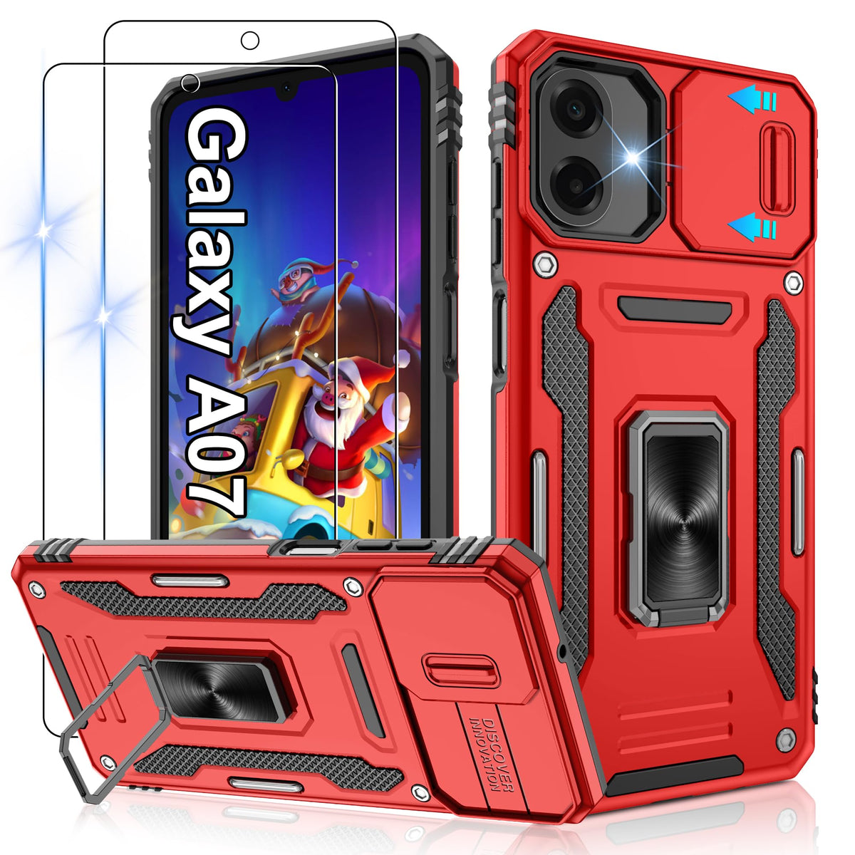 Shockproof phone case for Samsung A26 5G with 2 screen protectors