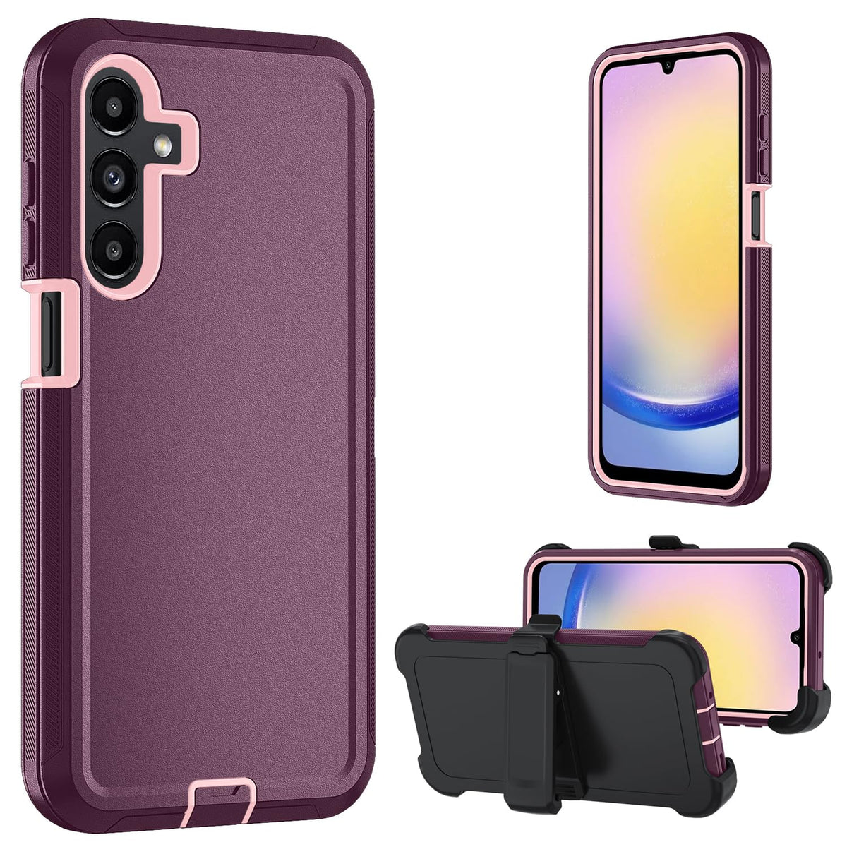 Shock-proof protective case for Samsung Galaxy A17 5G with tempered glass screen protector.