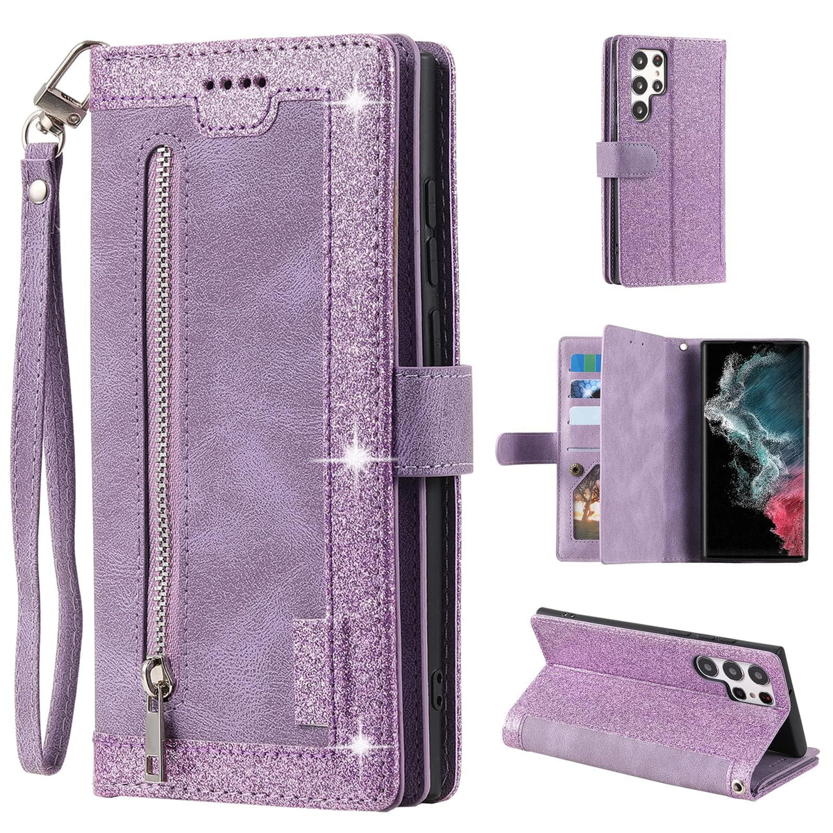 Wallet-style leather phone case for Samsung Galaxy S26 Ultra, retro style