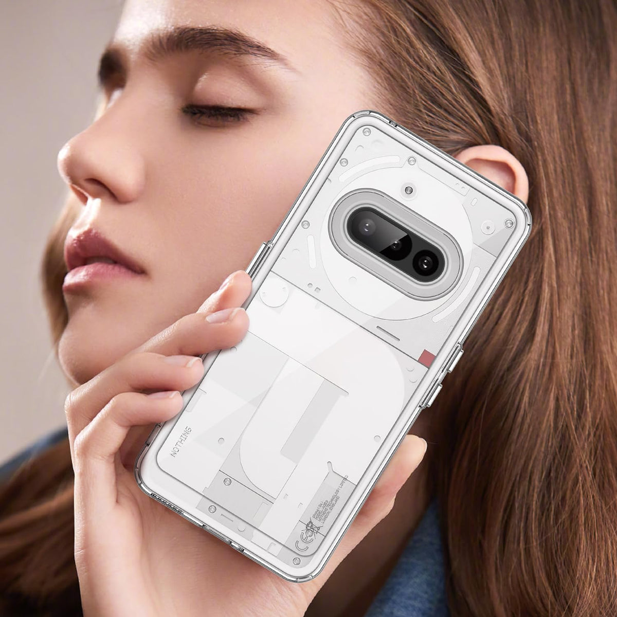 Nothing Phone 3a wearing a crystal clear premium TPU protective cover