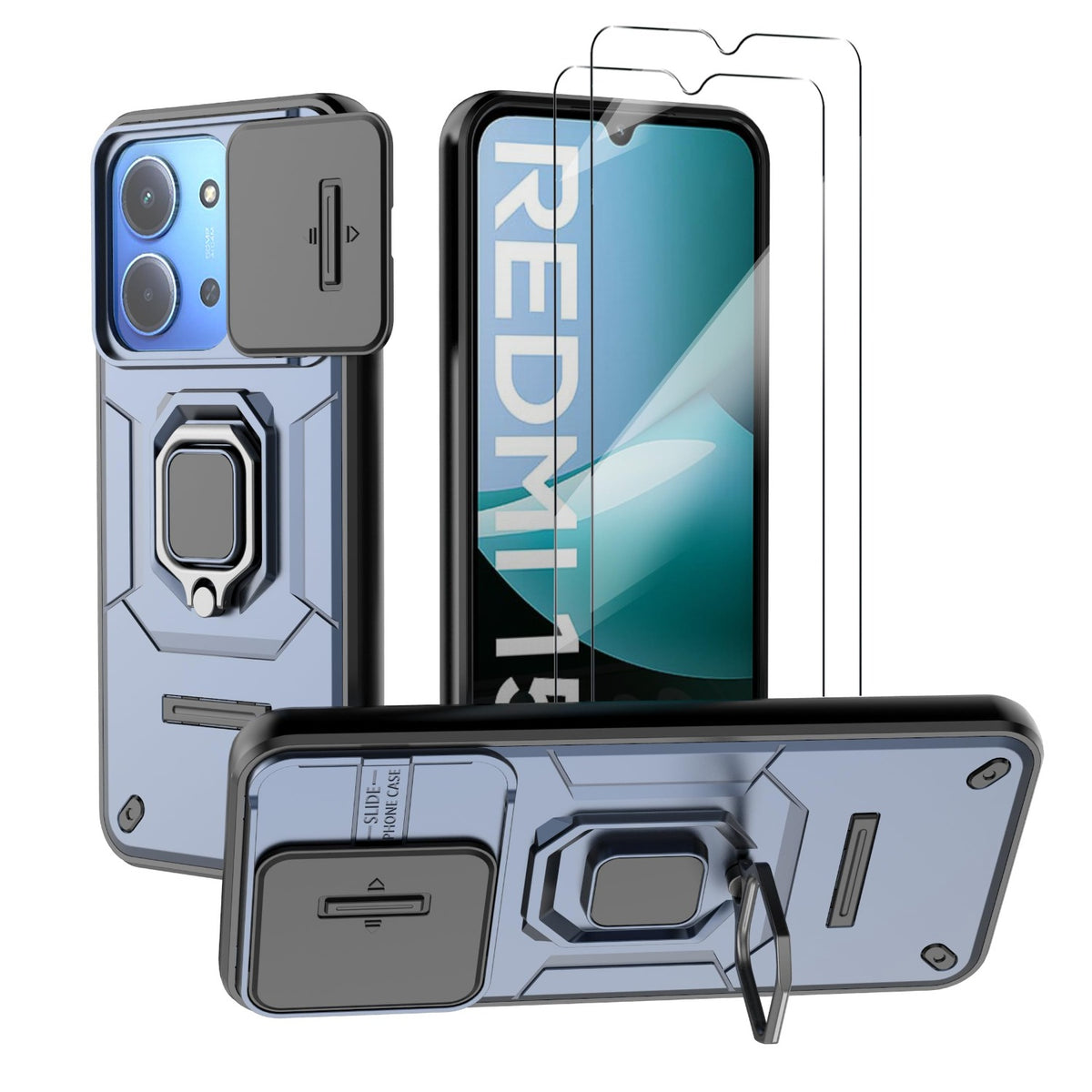 PC+TPU Shockproof Phone Case for Xiaomi Redmi 13C/Poco C65 + Screen P