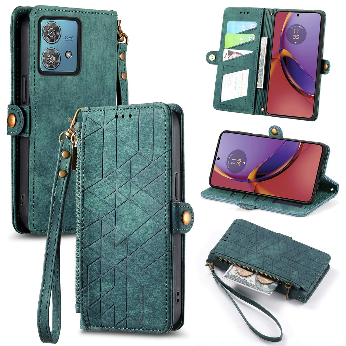 Anti-fraud TPU + leather phone case for Motorola Edge 60 Fusion