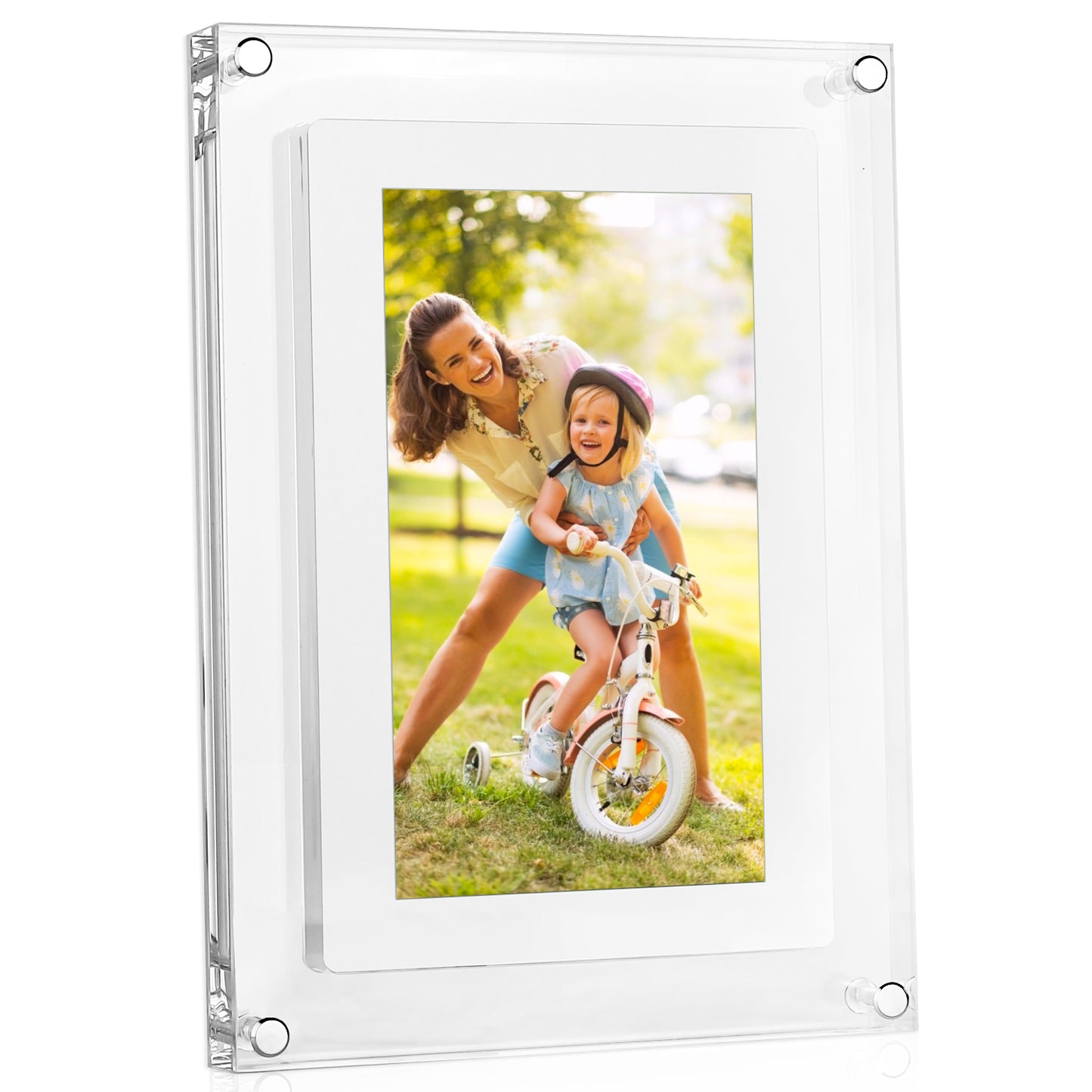 Acrylic Digital Picture Frame with Built-in 8GB Memory and 1500 mAh Battery