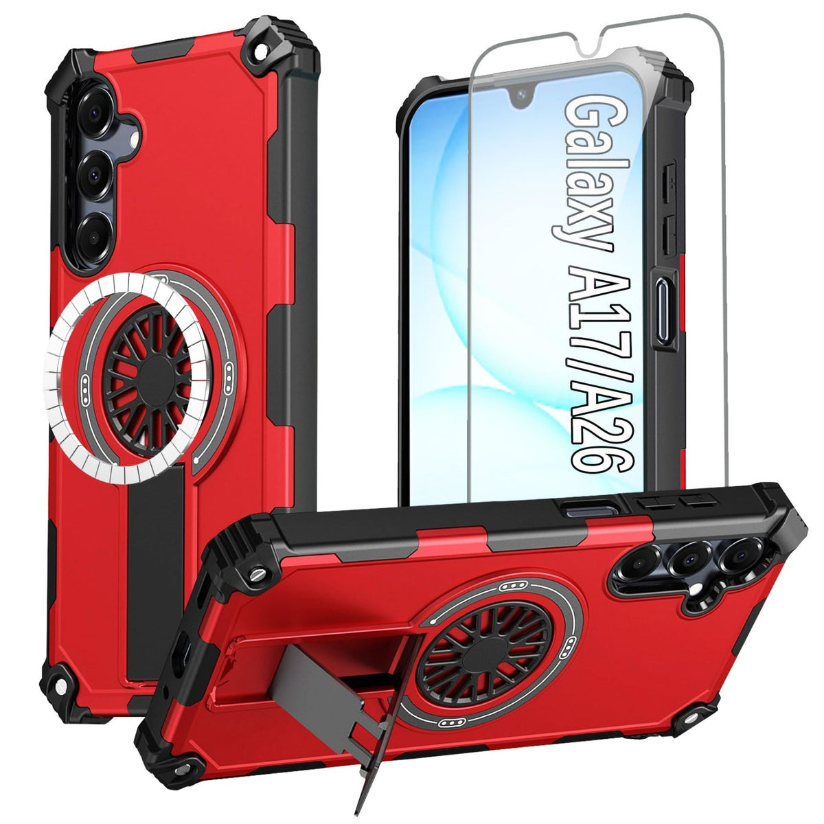 Military-grade magnetic protective case for Galaxy A17 5G with screen
