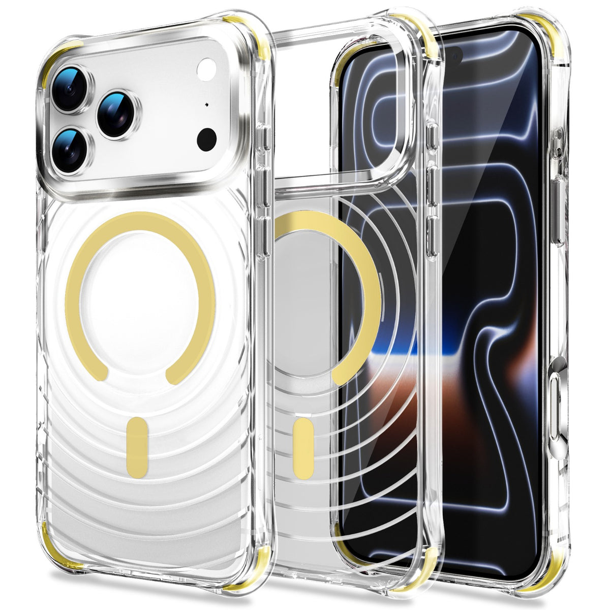 Shockproof Airbag Transparent Magnetic Phone Case for iPhone 17 Pro M