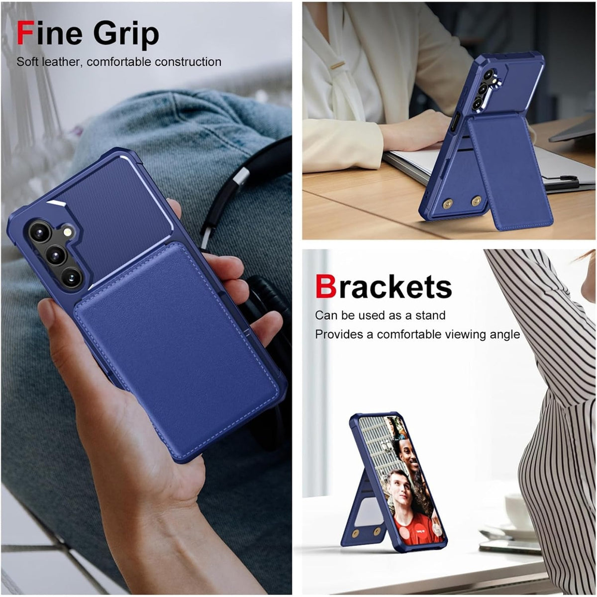 Flip wallet case for Samsung Galaxy A17, military-grade shockproof, with stand