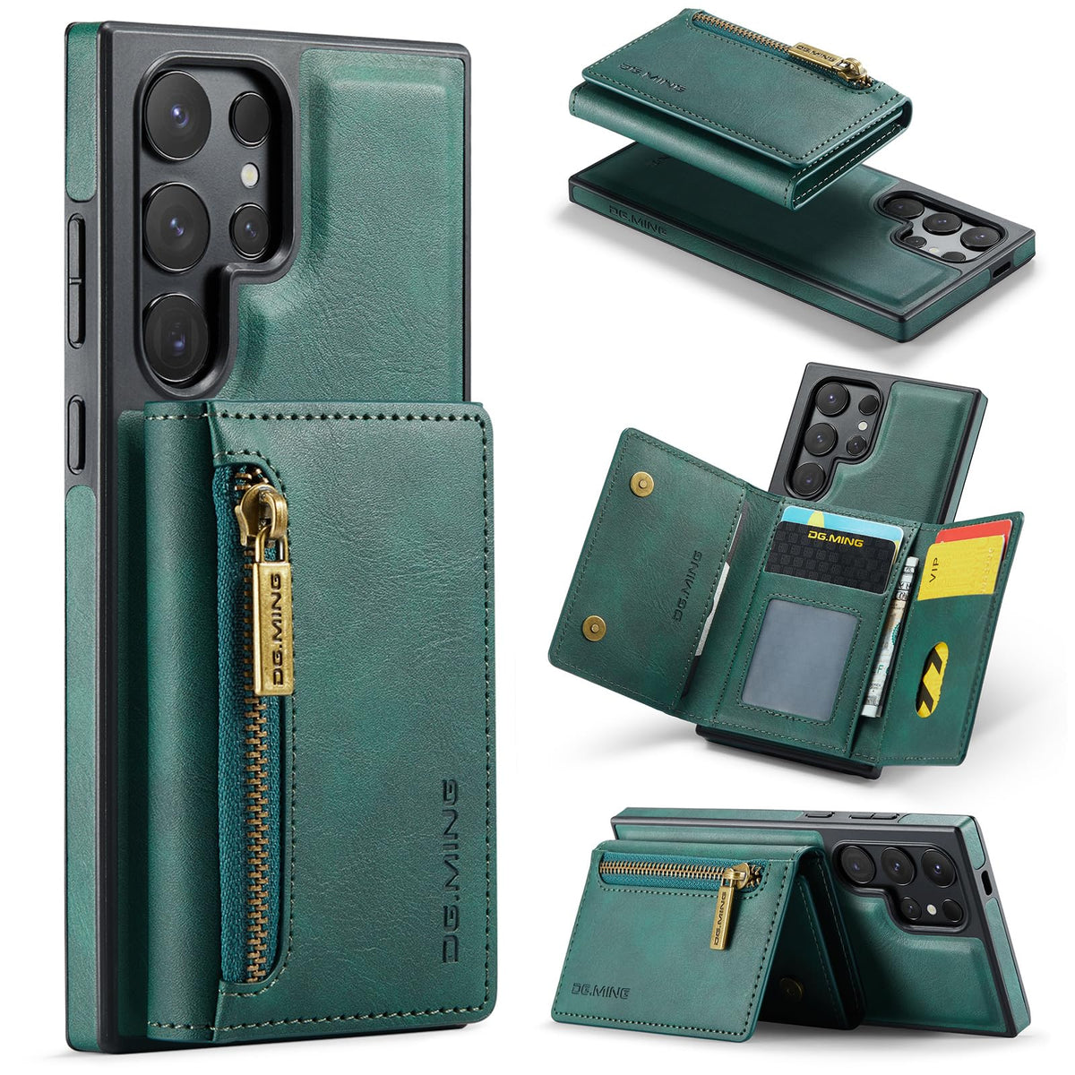 2-in-1 magnetic wallet-style phone case for Samsung Galaxy S25, made of matte leather.