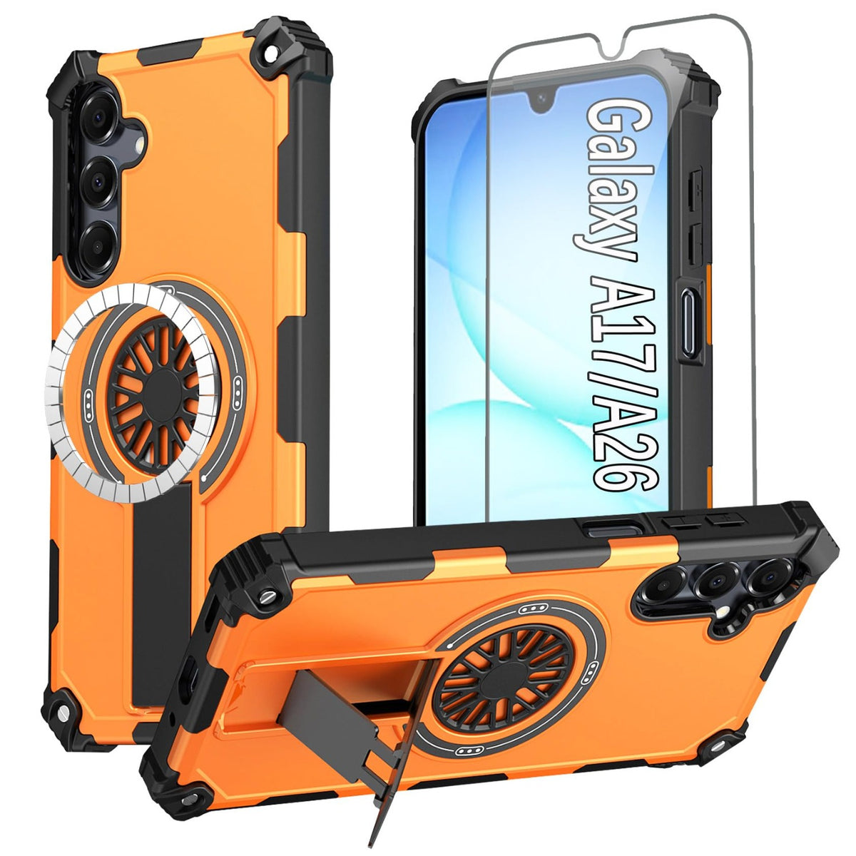 Military-grade magnetic protective case for Galaxy A17 5G with screen