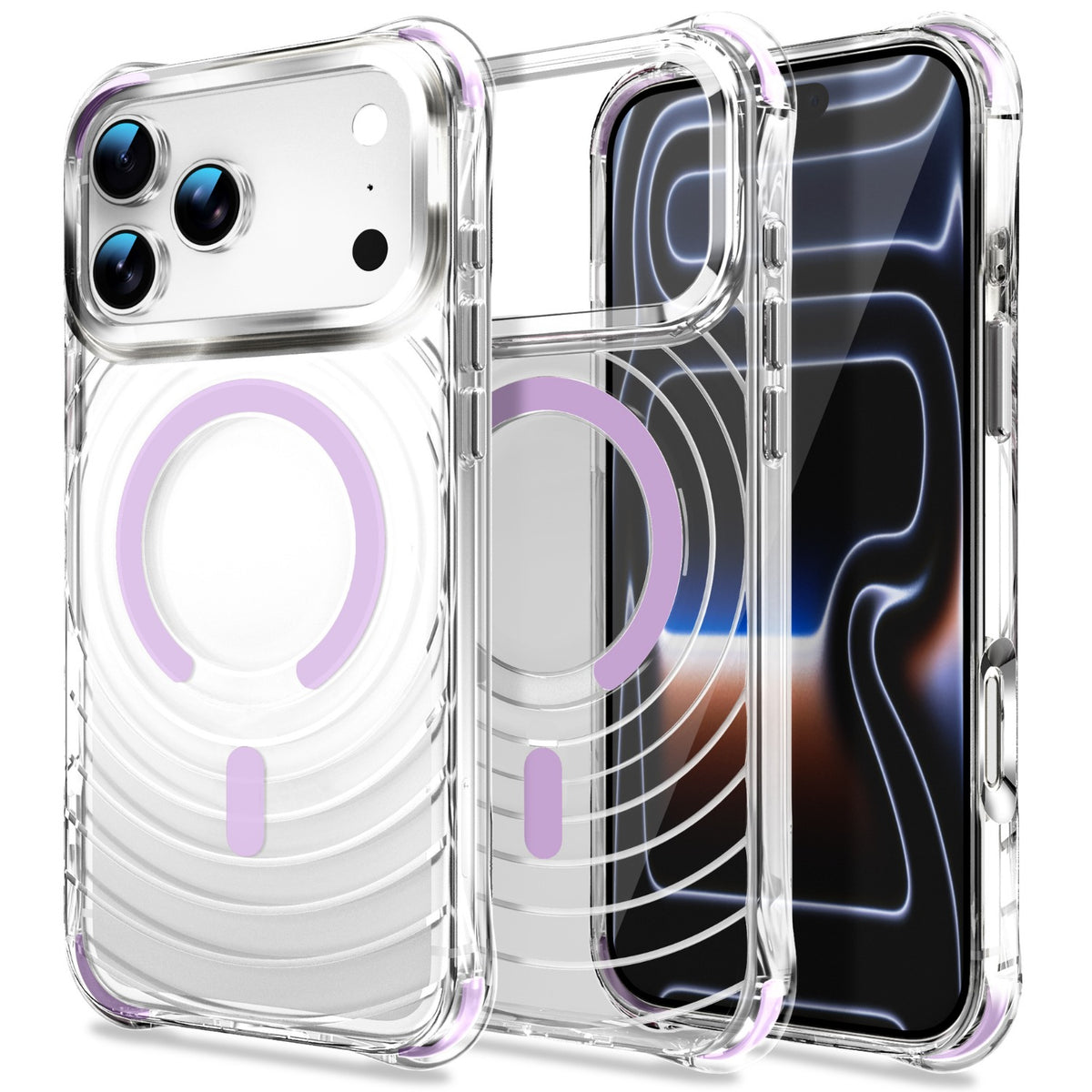 Shockproof Airbag Transparent Magnetic Phone Case for iPhone 17 Pro M