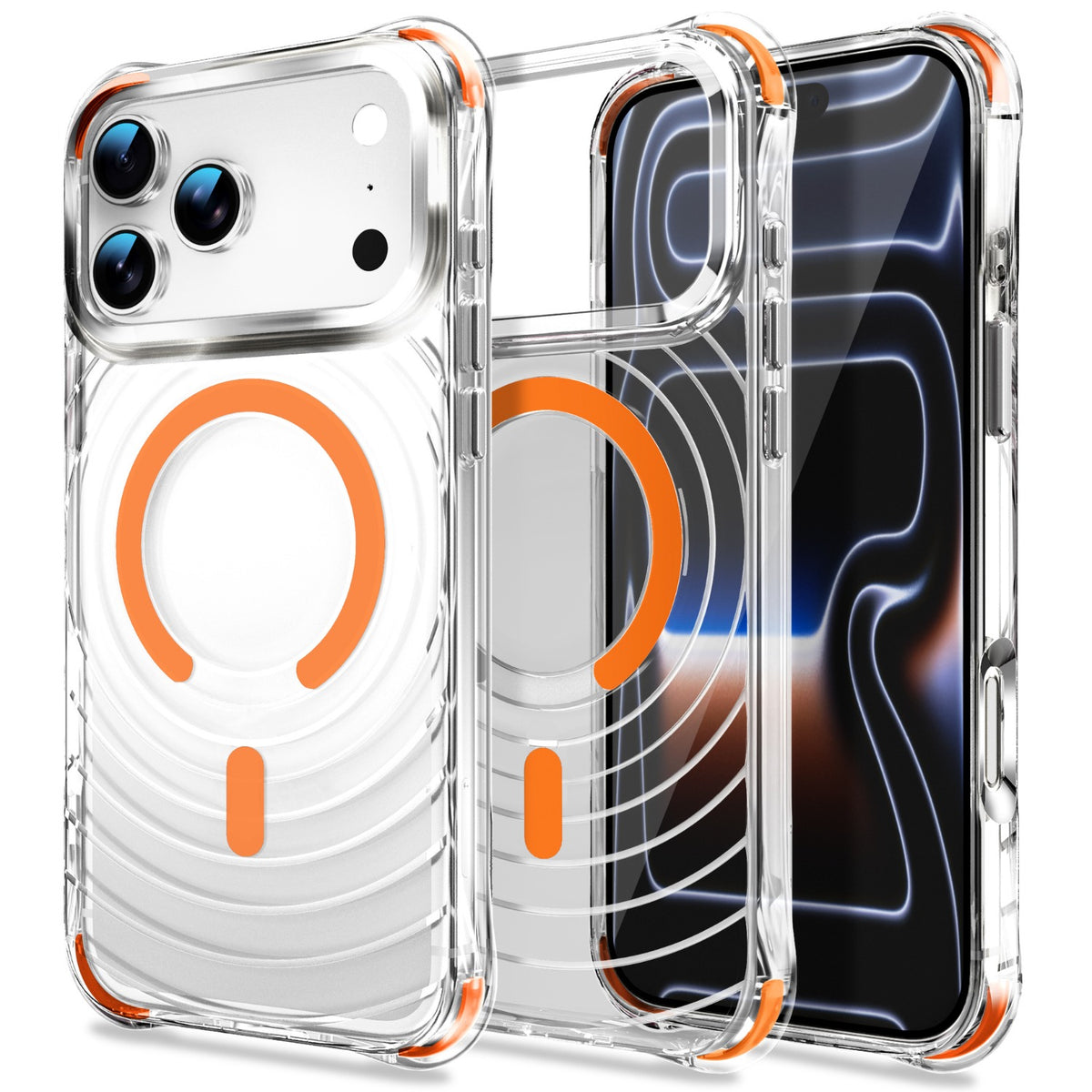 Shockproof Airbag Transparent Magnetic Phone Case for iPhone 17 Pro M