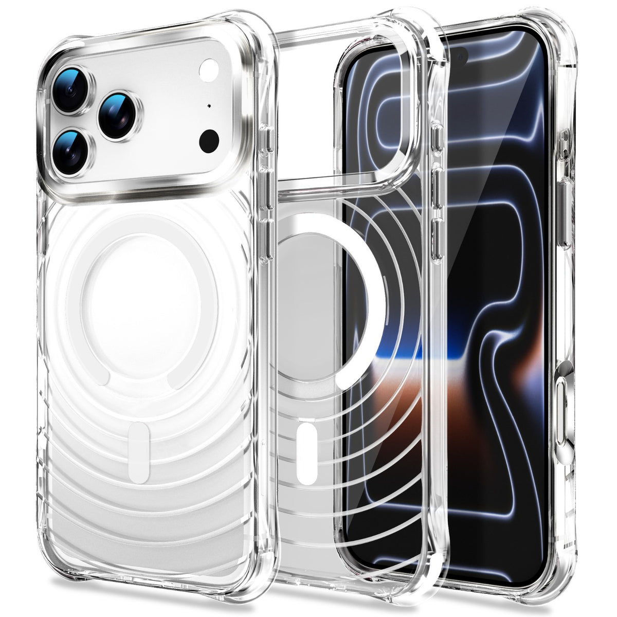 Shockproof Airbag Transparent Magnetic Phone Case for iPhone 17 Pro M