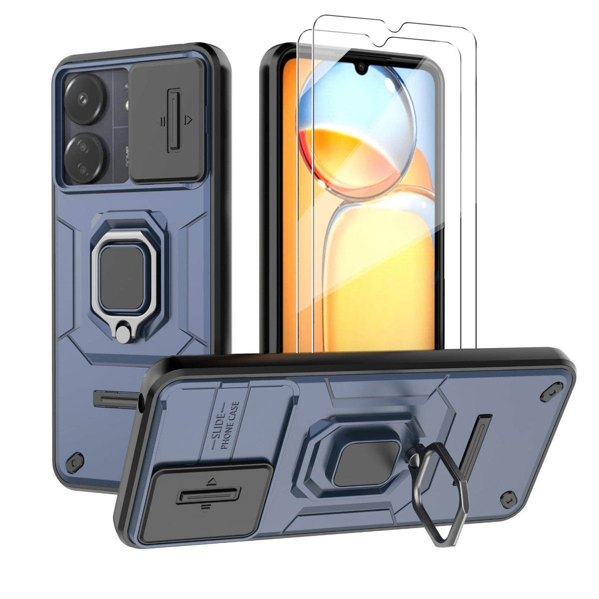 PC+TPU Shockproof Phone Case for Xiaomi Redmi 13C/Poco C65 + Screen P
