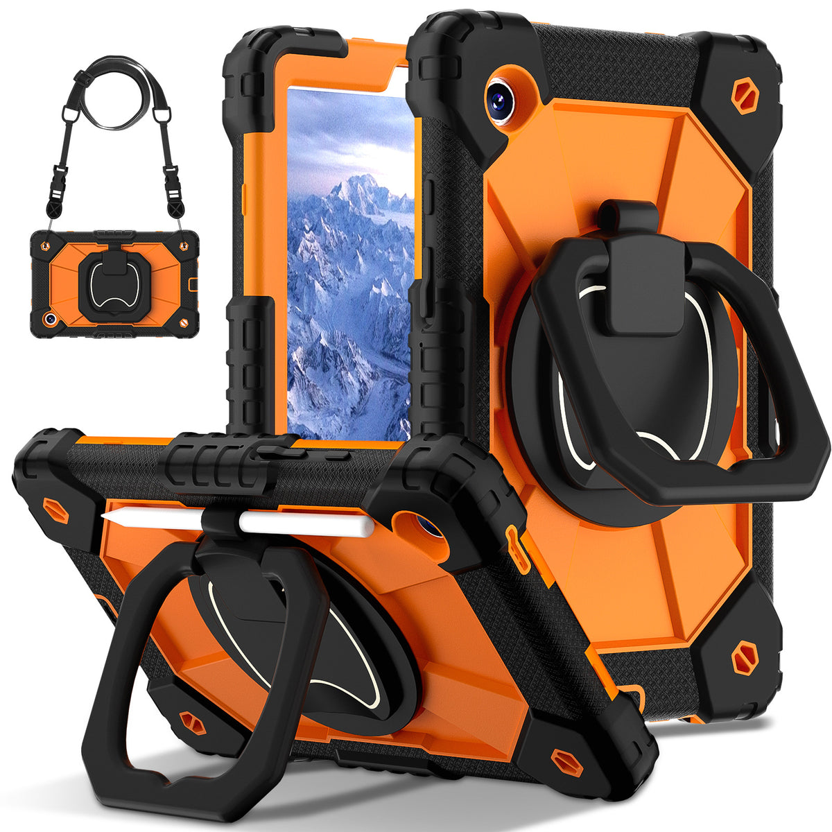 360° Rotating Tablet Case For Samsung Tab A9 Plus 11 Inch With Shoulder Strap  Pen Slot
