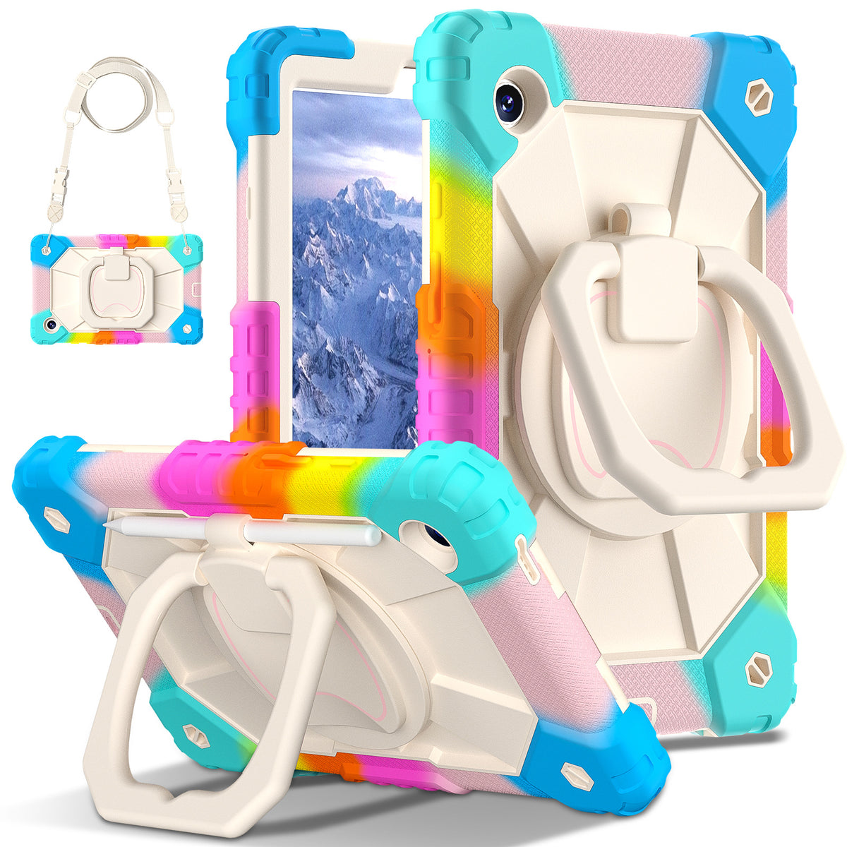 360° Rotating Tablet Case For Samsung Tab A9 Plus 11 Inch With Shoulder Strap  Pen Slot