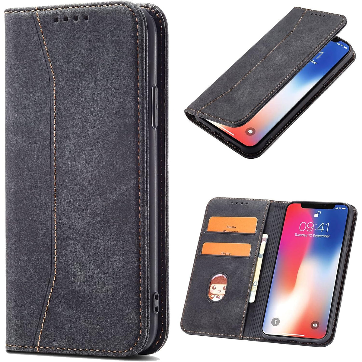 Magnetic genuine leather phone case for Samsung Galaxy S6
