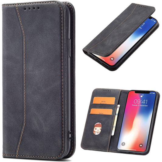 Magnetic genuine leather phone case for Samsung Galaxy S6