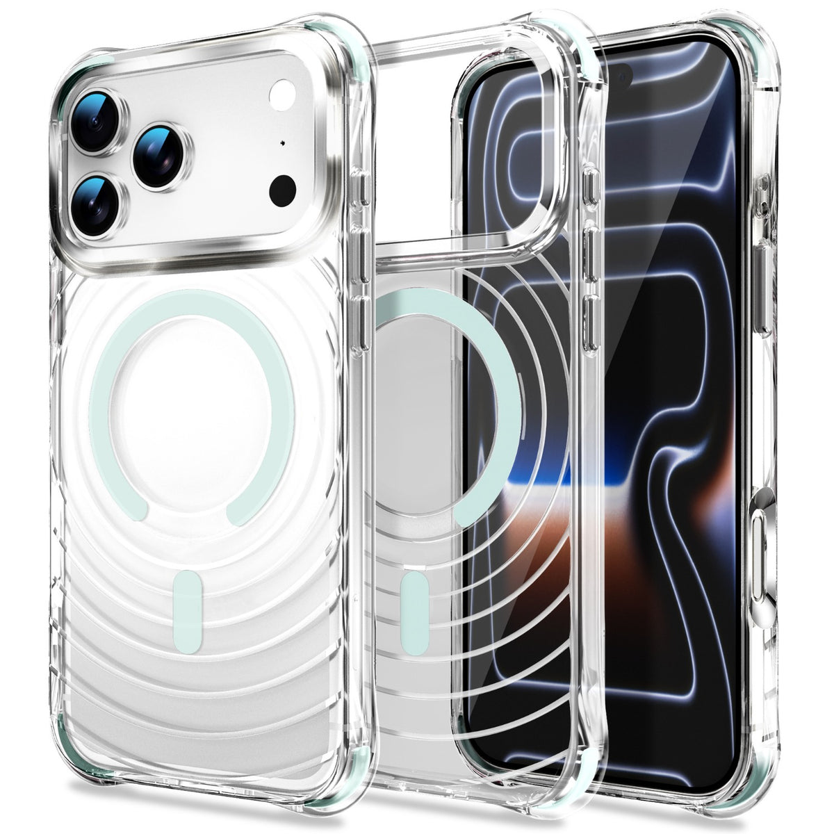 Shockproof Airbag Transparent Magnetic Phone Case for iPhone 17 Pro M