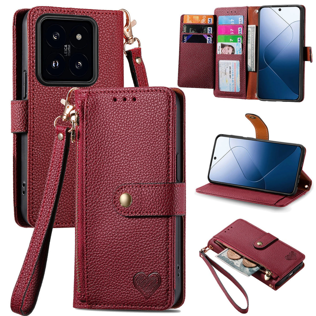 Faux leather wallet-style Card Holder phone case for Redmi Note 15 5G