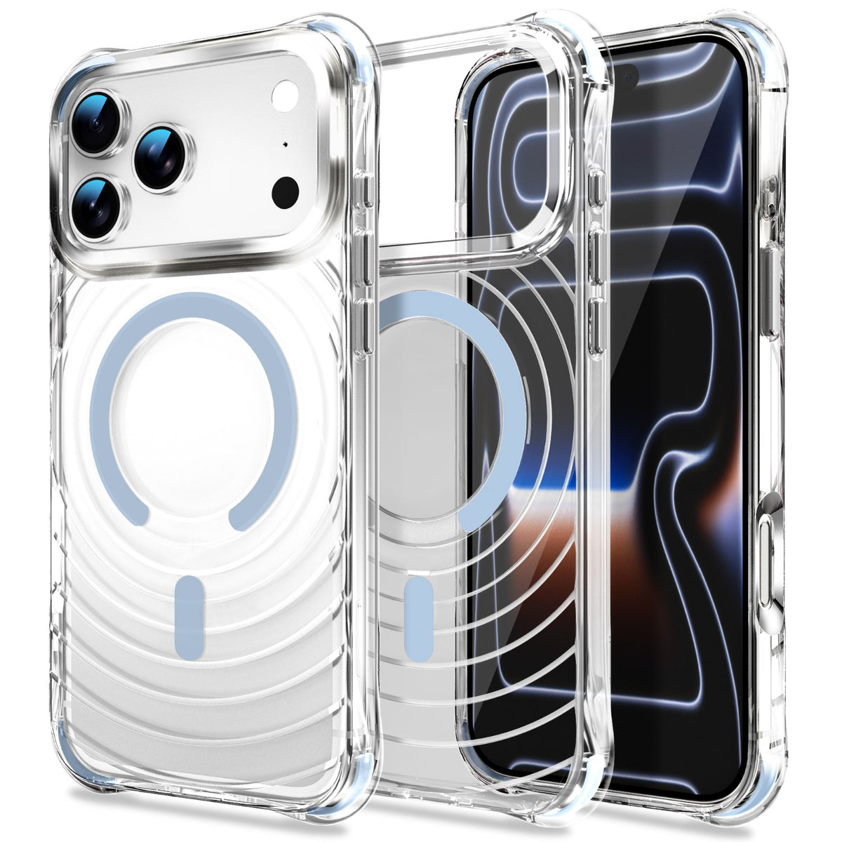 Shockproof Airbag Transparent Magnetic Phone Case for iPhone 17 Pro M