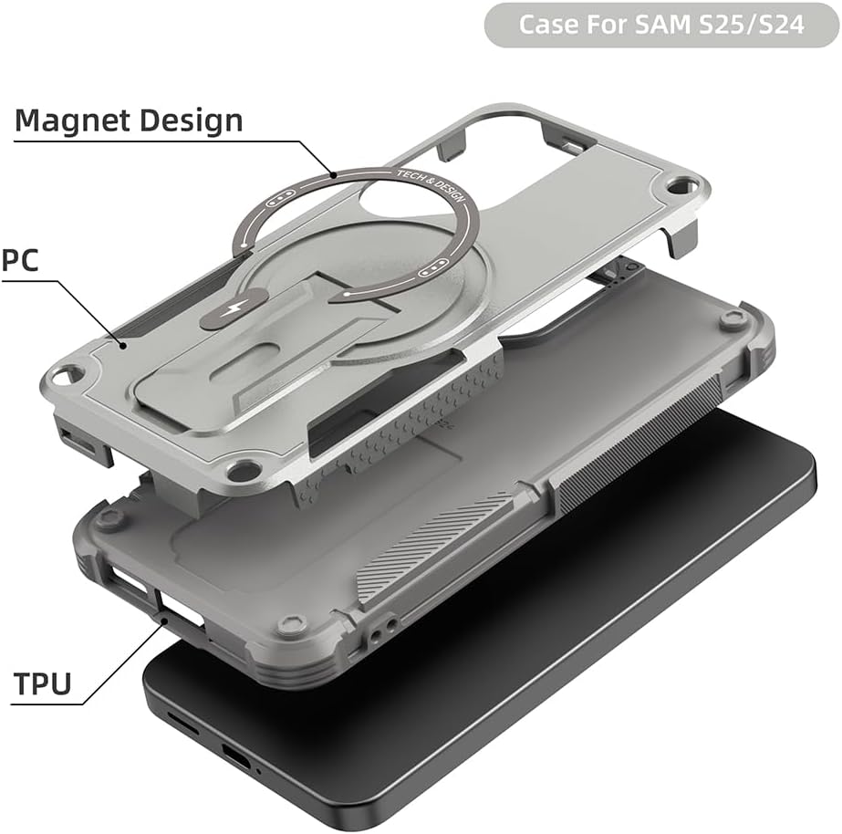 MagSafe Magnetic Phone Case for Samsung Galaxy S25, Military Grade Sh