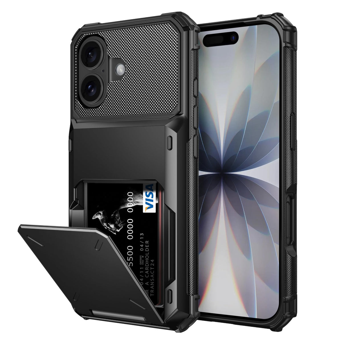 TPU+PC shockproof and drop-proof phone case with card slot for iPhone 17 Pro
