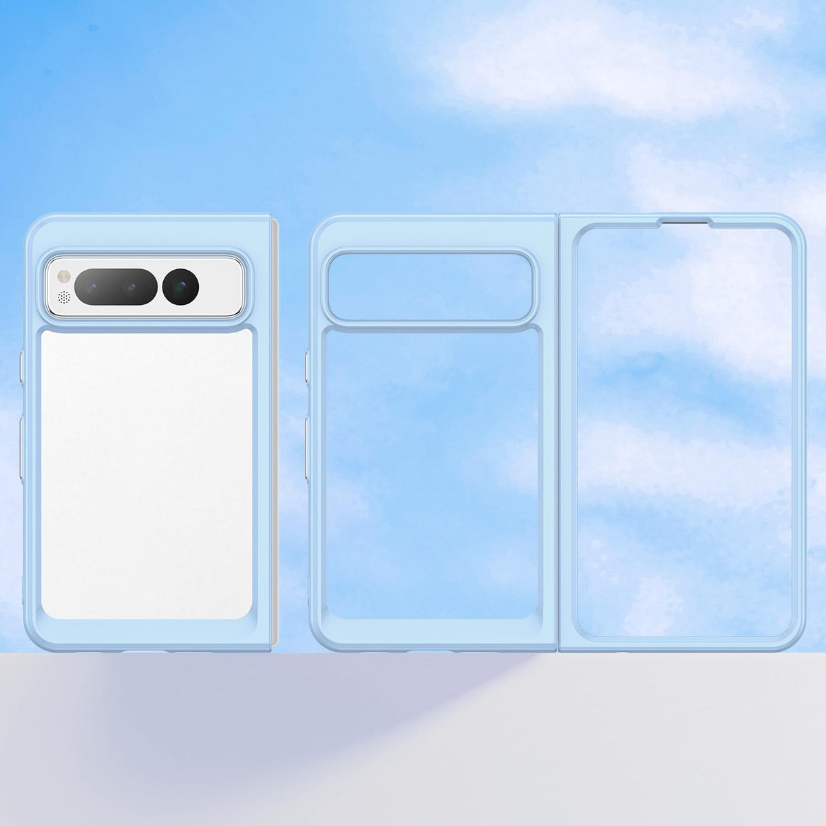 Transparent TPU+PC Acrylic Phone Case for Google Pixel Fold
