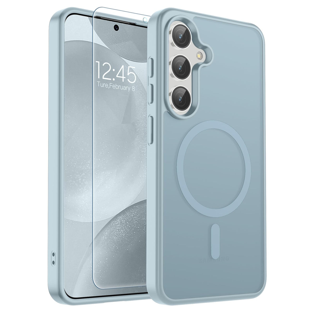 Transparent shockproof magnetic phone case for Samsung Galaxy S25 Ultra with screen protector
