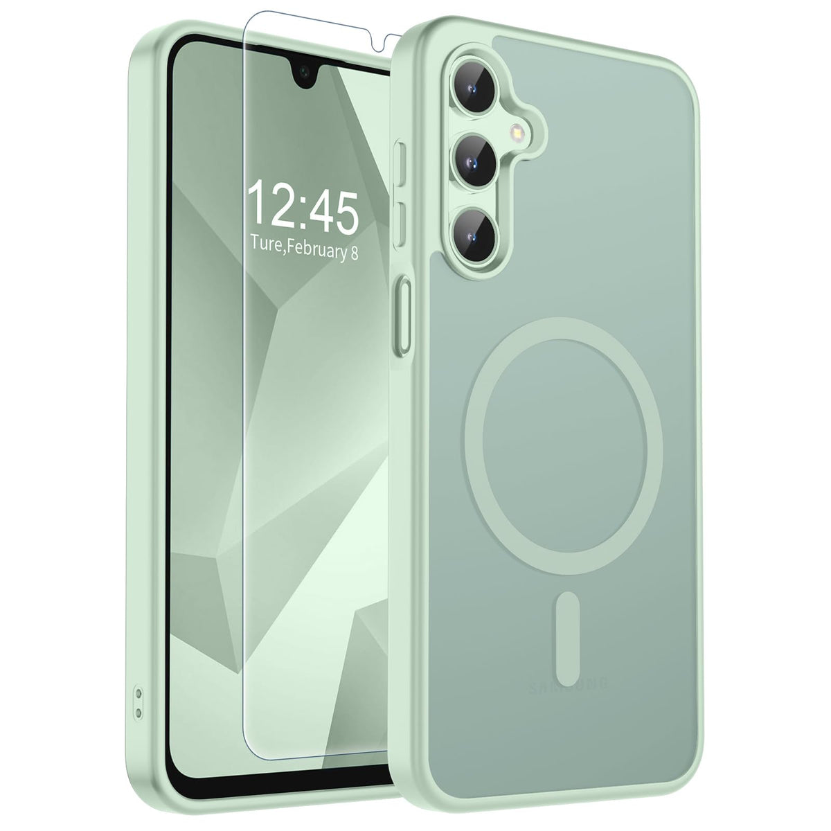 Transparent shockproof magnetic phone case for Samsung Galaxy S25 Ultra with screen protector