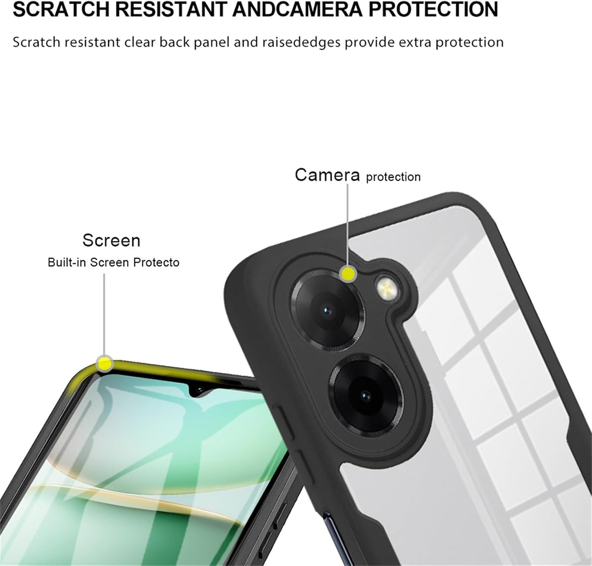 Transparent full-coverage shockproof phone case for Xiaomi Redmi A5 4G