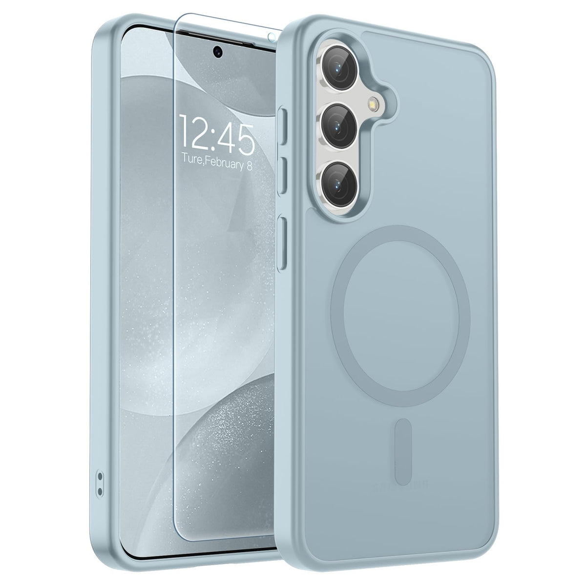 Transparent shockproof magnetic phone case for Samsung Galaxy S25 Ultra with screen protector