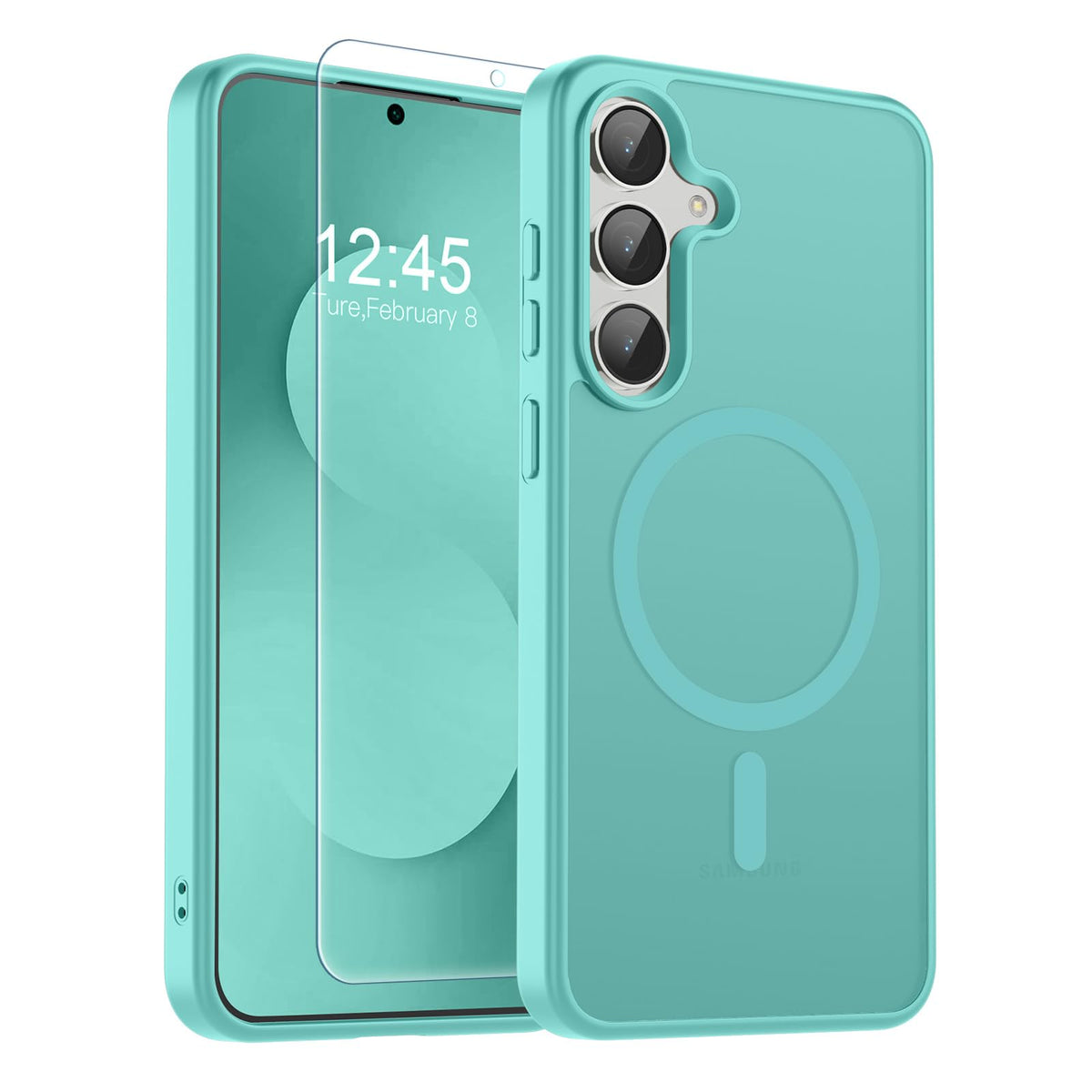 Transparent shockproof magnetic phone case for Samsung Galaxy S25 Ultra with screen protector