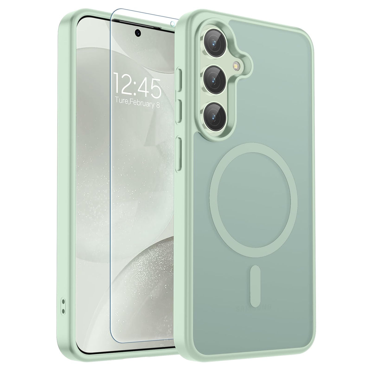 Transparent shockproof magnetic phone case for Samsung Galaxy S25 Ultra with screen protector