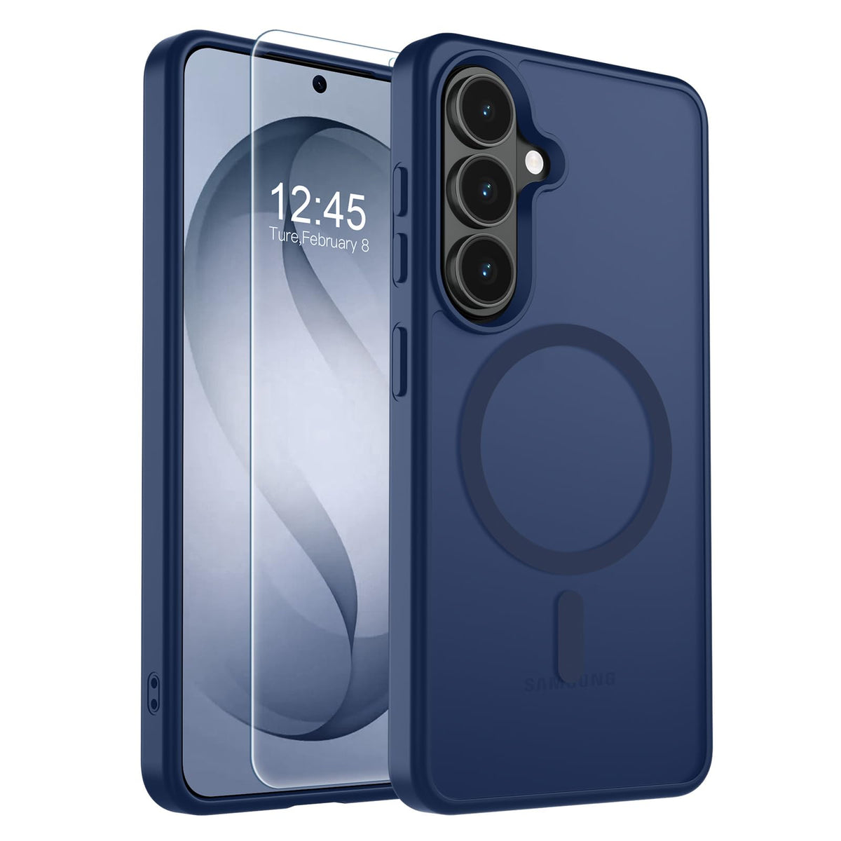 Transparent shockproof magnetic phone case for Samsung Galaxy S25 Ultra with screen protector
