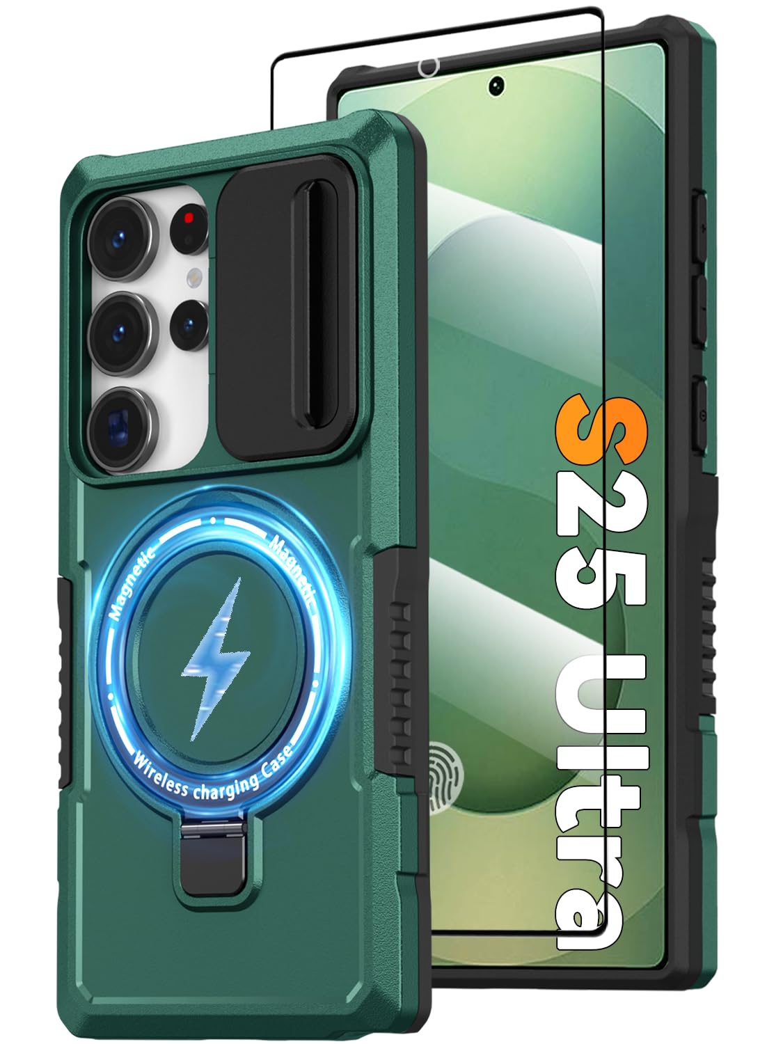 PC+TPU shockproof phone case for Samsung Galaxy S21 FE, includes 2 sc
