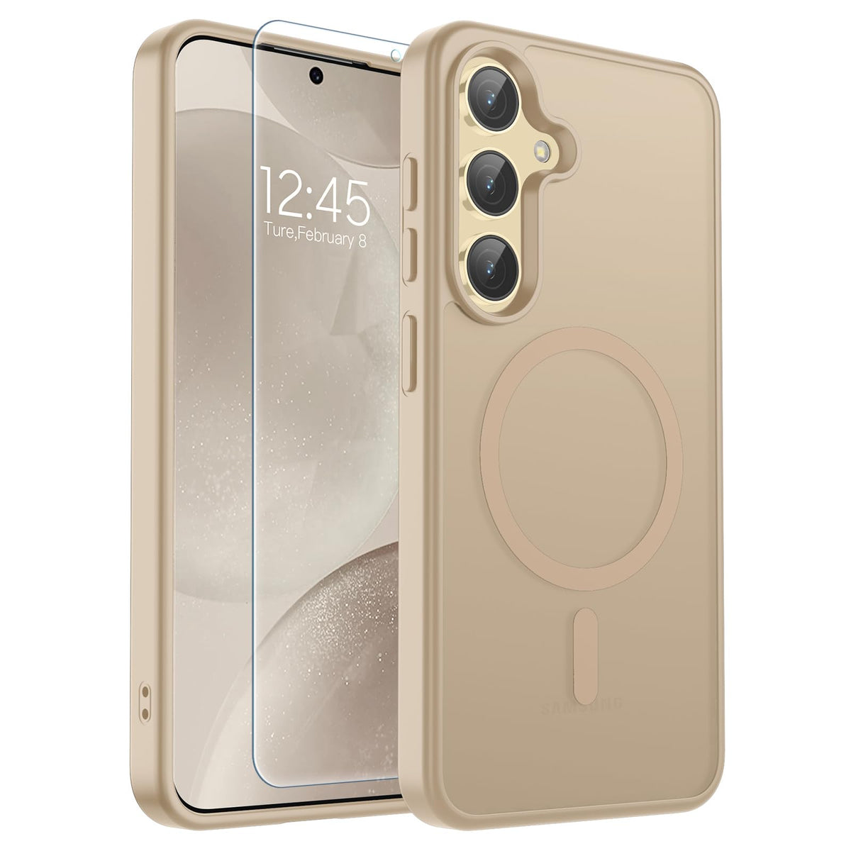 Transparent shockproof magnetic phone case for Samsung Galaxy S25 Ultra with screen protector