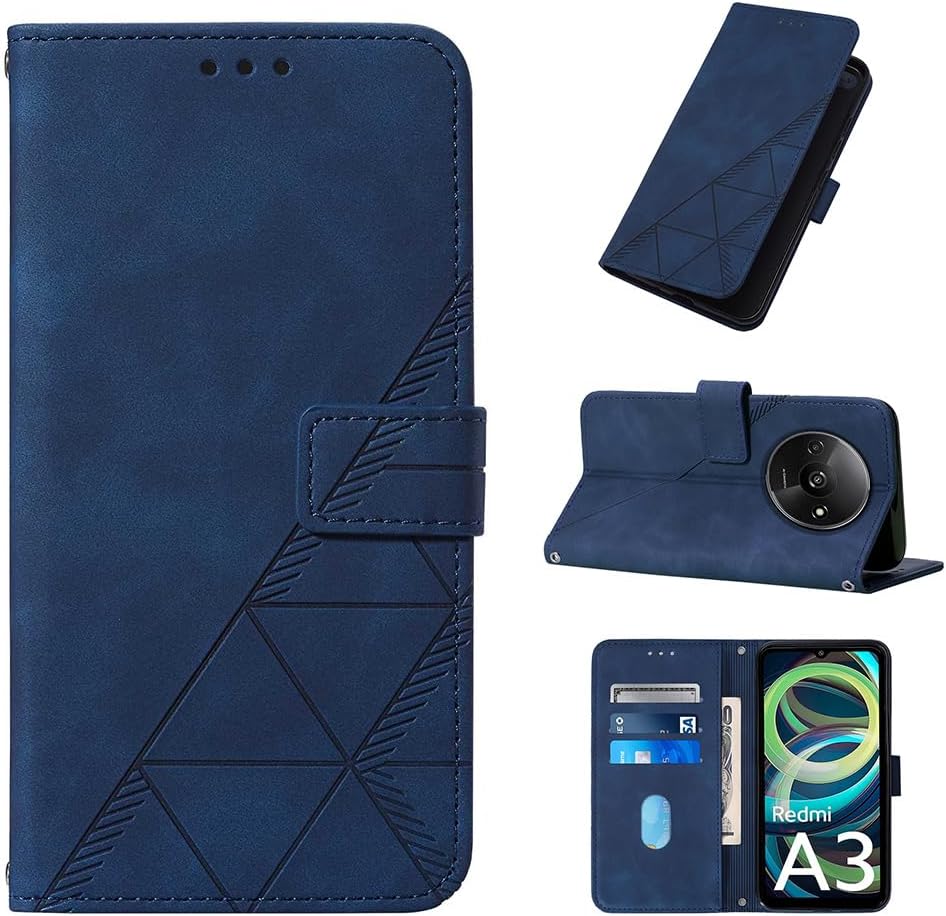 Flip-style faux leather wallet/phone case for Xiaomi Redmi A3