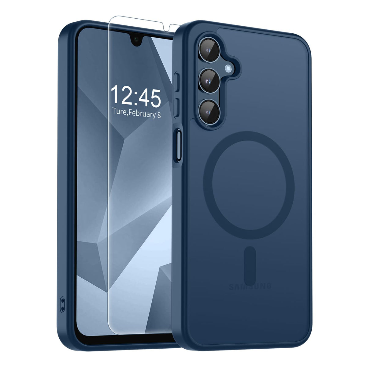 Transparent shockproof magnetic phone case for Samsung Galaxy S25 Ultra with screen protector