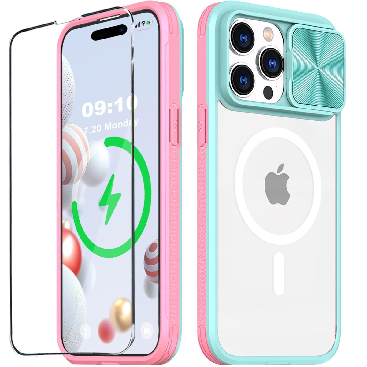 PU+PC MagSafe iPhone 15 Pro Max Case Clear Anti-Yellow with Screen Pr