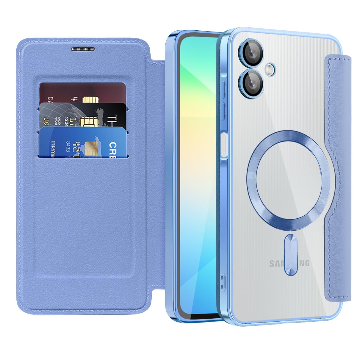 Flip leather phone case for Samsung Galaxy A17 5G, MagSafe compatible