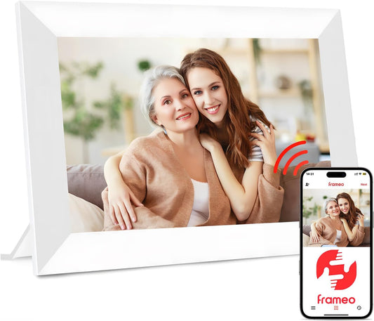 Frameo Digital Photo Frame 10.1 Inch WiFi Digital Picture Frame with 16GB Storage, IPS Touch Screen HD Display, Auto-Rotate, Slideshow, Share Moments via Free APP - Gift for Family and Friends